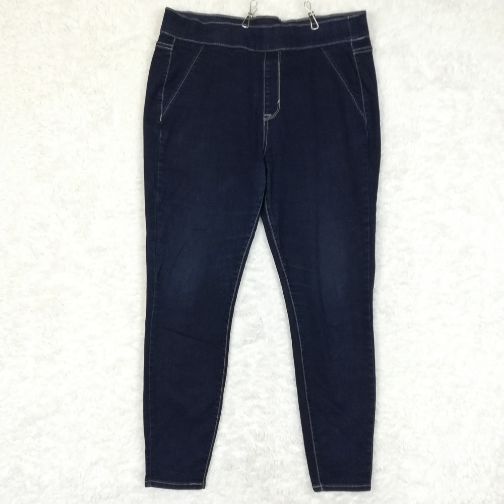 Apt 9 Womens Jeans Skinny Pull On Blue Denim High Waist Dark Wash Plus 16